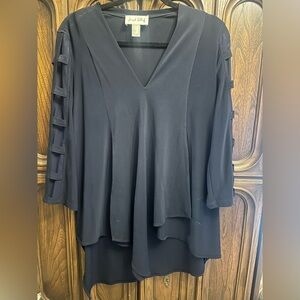 Joseph Ribkoff Navy V-Neck Blouse